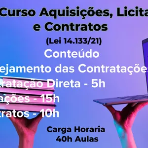 Imagem do curso Curso Licitações, Aquisições e Contratos (Lei 14.133/21)
