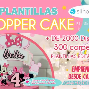 Imagen de portada para Curso online kit 2000 archivos descargables de cake toppers