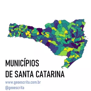 Imagem de capa para o Curso online Municípios de Santa Catarina - Mapa Editável para PowerPoint e SVG v2.0