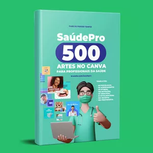 Imagem de capa para o Ebook SaúdePro - 500 Templates do Canva para profissionais de saúde