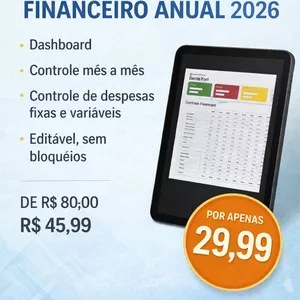 Imagem de capa para o Ebook PLANILHA DE CONTROLE FINANCEIRO 2026