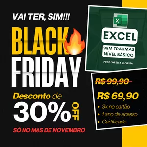 Imagem de capa para o Curso online Curso Excel sem Traumas - Nível Básico