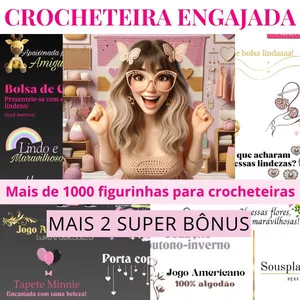 Imagem de capa para o Curso online Crocheteira Engajada - Figurinhas para Stories