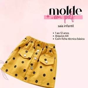 Imagem de capa para o Ebook molde saia infantil