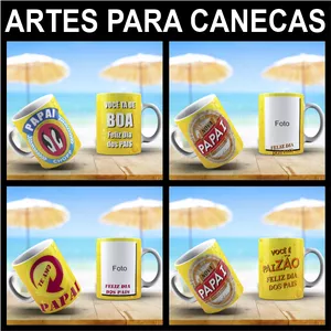 Imagem de capa para o Curso online ARTES PARA CANECAS PAIS CERVEJEIROS + GABARITO PARA IMPRESSÃO + MANUAL +  BRINDE ARTES DIA DOS PAIS 