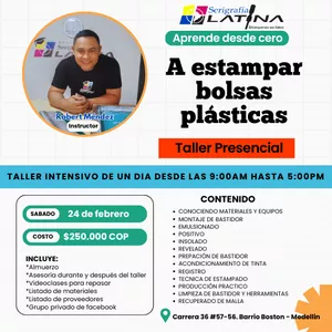 Imagen de portada para Evento presencial Curso intensivo "Medellín Aprende a estampar bolsas plásticas