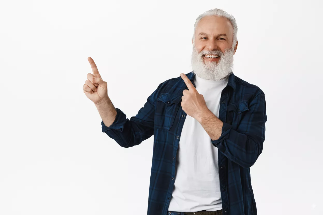 confident and happy middle-aged man