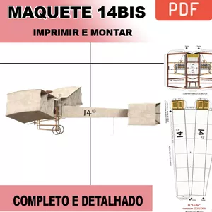 Imagem de capa para o Ebook Projeto de Maquete avião 14bis para Imprimir e montar 