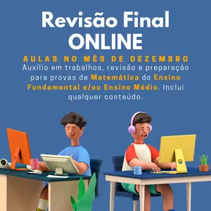 Imagem de capa para o Serviço online Revisão Final de Dezembro -10 aulas de Matemática (Aulas Online)