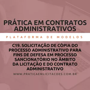 Imagem de capa para o Ebook C19 MU. Solicitação de cópia do processo administrativo para fins de defesa em processo sancionatório no âmbito da licitação e do contrato administrativo