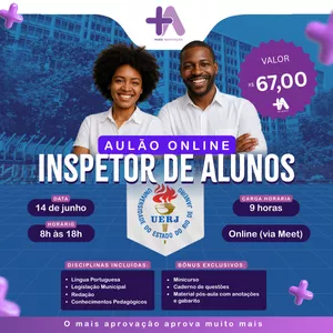 Imagem de capa para o Curso online  Aulão Online Inspetor UERJ +Aprovação
