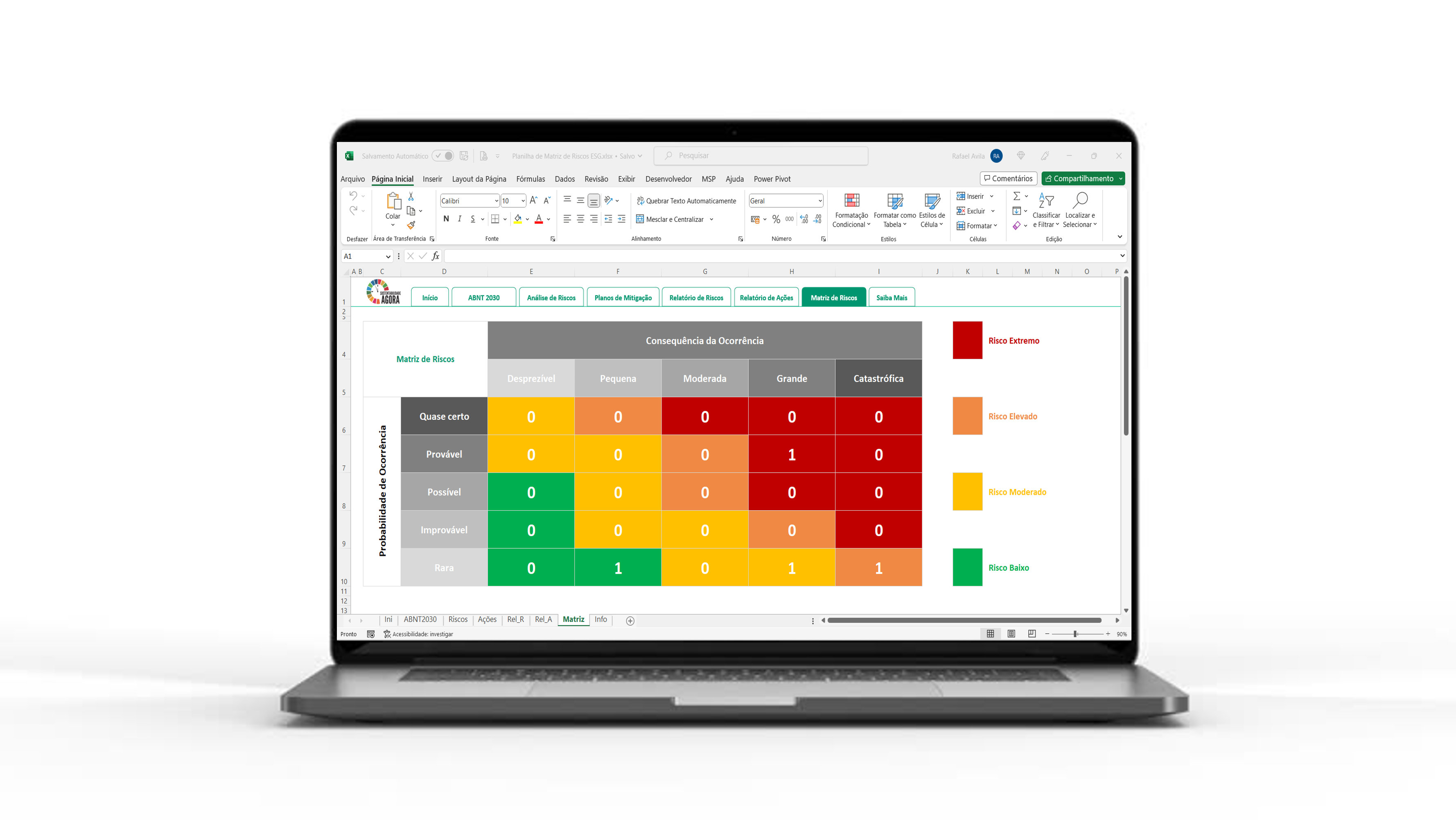 Imagem de Planilha de Matriz de Riscos ESG em Excel criado por RAFAEL na hotmart