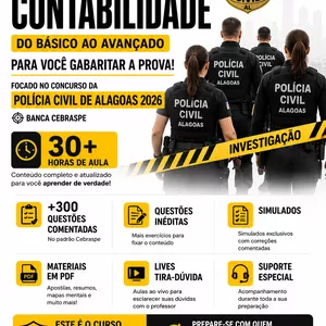 Imagem do curso NOÇÕES DE CONTABILIDADE PARA CONCURSO PCAL 2026
