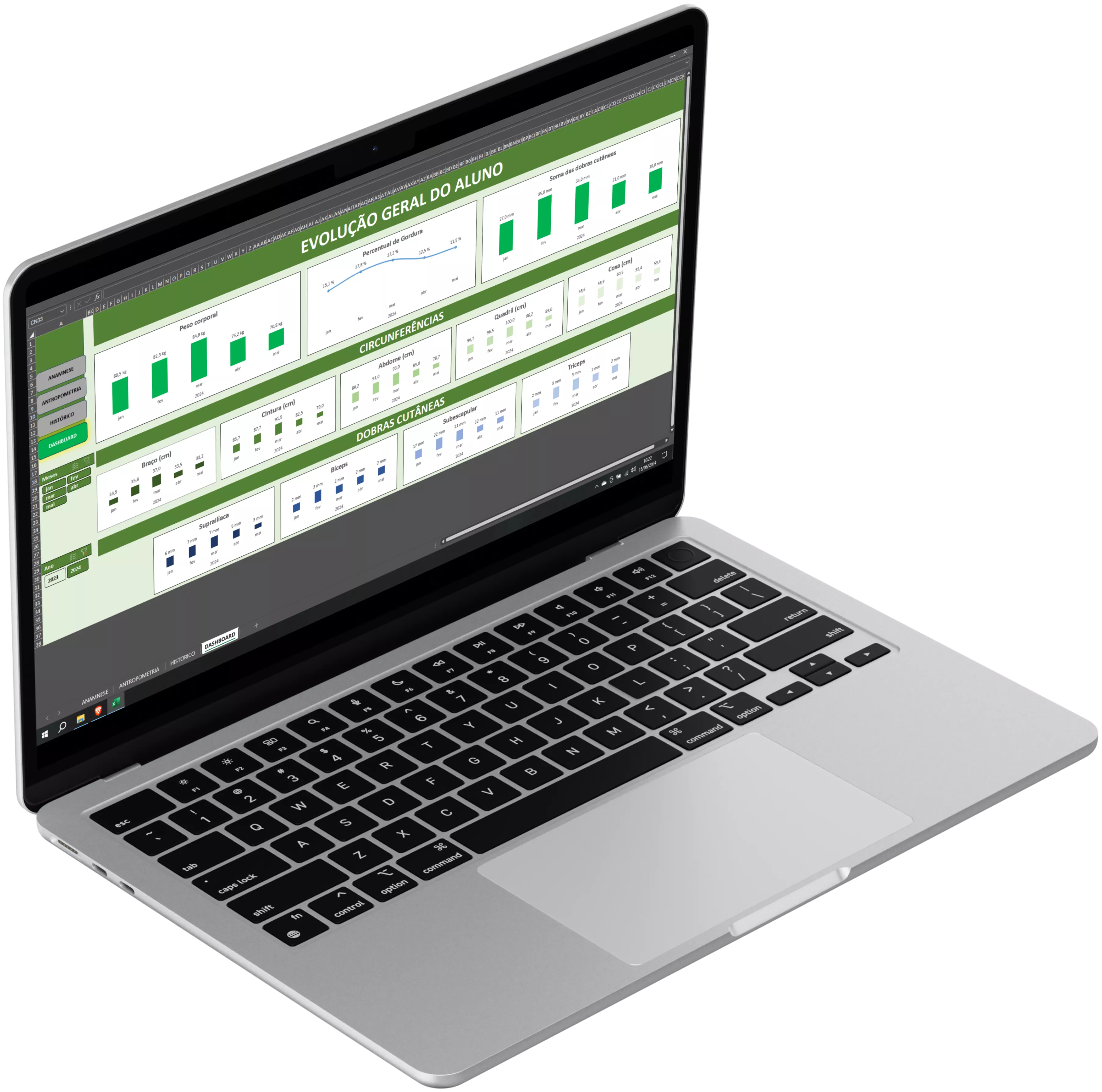 planilha de avaliação física para consultoria online e presencial