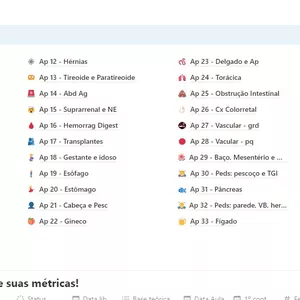 Imagem do curso Resumos R+ Cirurgia + tabelas organização GRÁTIS (Notion e PDF)