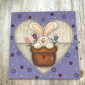 Imagem de capa para o Ebook Coelho Florista no Vaso - Papel de Decoupage da Páscoa - Coleção 2020