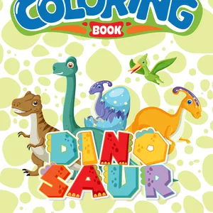 Cover image for Ebook Dino World Coloring Book: Fun and Easy Dinosaurs for Kids Ages 4+