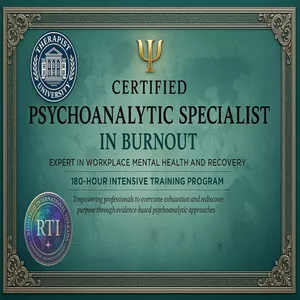 Imagem do curso ⚠️ ÚLTIMO DIA! ⚠️ Título Especialista Burnout - Psicanalista + Livro AMAZON + Registro Profissional + Crachá Digital + Mapas Mentais + Cartilhas + Resumos + Exercícios + Práticas