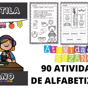 Imagem de capa para o Ebook 90 Atividades para alfabetização