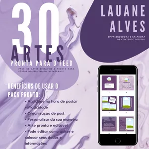 Imagem de capa para o Curso online PACK DE ARTES PRONTA PARA O FEED