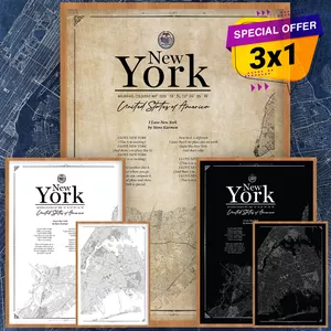 Cover image for Ebook New York City Map Poster 3X1 | I Love New York