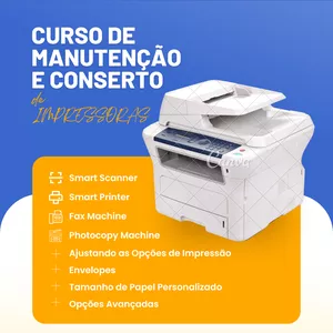 Imagem de capa para o Ebook Curso de Manutenção e Conserto de Impressoras | 60 Horas