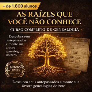 Imagem de capa para o Ebook Descubra Seus Antepassados — Curso Completo de Genealogia + Brinde
