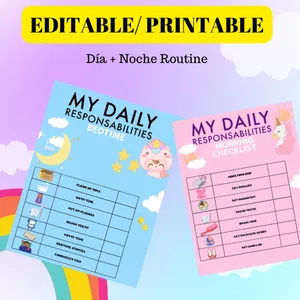 Cover image for Ebook Child routine editable template  (my daily responsibilities)