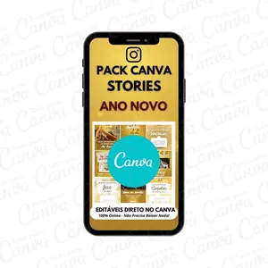 Imagem principal do produto Canva Pack Editável - Stories Ano Novo + 5 Kits Bônus