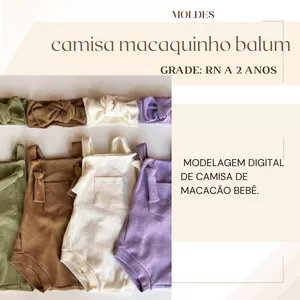 Imagem de capa para o Ebook Molde Camisa Macaquinho Balum Infantil