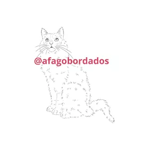 Risco Bordado Livre - Gato realista 