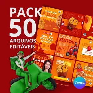 Imagem de capa para o Curso online Pack Editável Delivery 50 Templates