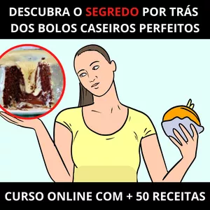 Imagem do curso CURSO COMPLETO BOLOS CASEIROS EM VÍDEO AULAS + SUPER BÔNUS!