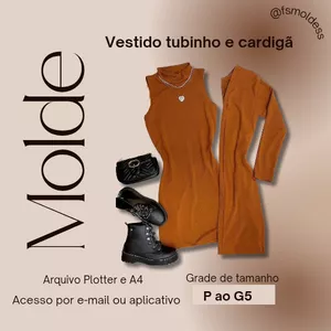 Imagem de capa para o Ebook Molde vestido tubinho e cardiga 