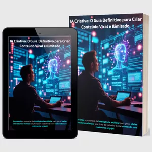Imagem de capa para o Ebook IA Criativa: O Guia Definitivo para Criar Conteúdo Viral e Ilimitado