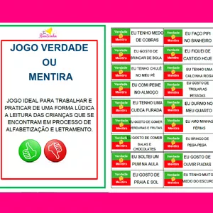 Imagem de capa para o Curso online JOGO VERDADE OU MENTIRA - PARA LEITURA