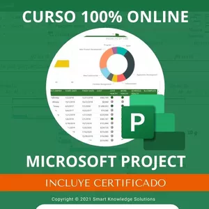 Imagen principal del producto Curso completo 100% Online de Microsoft Project incluye libro y certificado