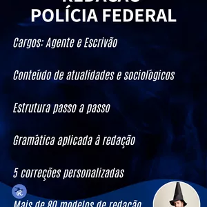 Imagem de capa para o Curso online Curso de Redação Polícia Federal (PF) com 5 correções personalizadas