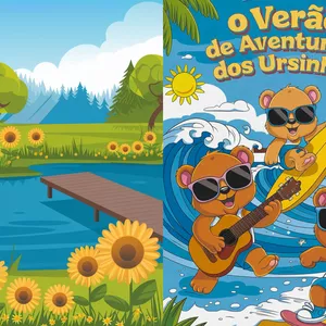Imagem de capa para o Ebook Livro de Colorir O Verão de Aventuras dos Ursinhos