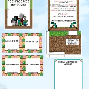 Imagem de capa para o Ebook MINECRAFT DA EXPRESSÕES NUMÉRICA