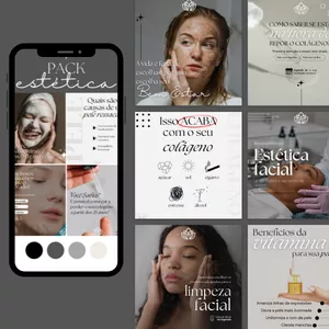 Imagem de capa para o Ebook Pack Canva para Estética + BRINDE