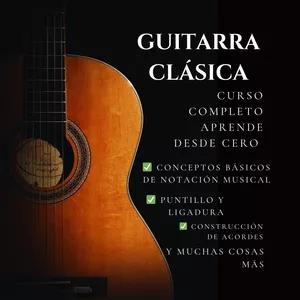 Imagen de portada para Ebook Guitarra clásica curso completo aprende desde cero 