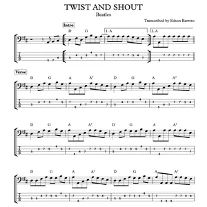 Cover image for Online course TWIST AND SHOUT (Beatles) Bass Score &amp; Tab Lesson