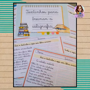 Imagem de capa para o Ebook Apostila com Textinhos para Treinar a Caligrafia Letra Cursiva