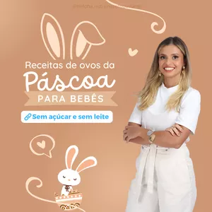 Imagem de capa para o Ebook Receitas de Ovos da Páscoa para bebês- Sem açúcar e sem leite