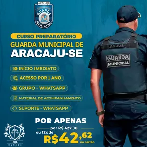 Imagem de capa para o Curso online CURSO PREPARATÓRIO - GUARDA MUNICIPAL DE ARACAJU-SE