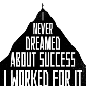 Cover image for Online course Printable poster - I NEVER DREAMED ABOUT SUCCESS I WORKED FOR IT 