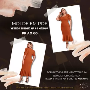 Imagem de capa para o Curso online NS Molde em PDF - Vestido Tubinho MP PS Melinda [Moda Evangélica] ID 4633502