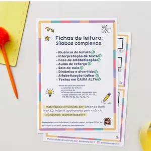 Imagem de capa para o Ebook Fichas de leitura, fluência e interpretação. Sílabas complexas