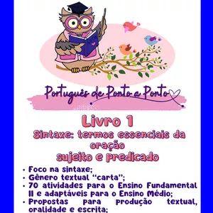 Imagem de capa para o Curso online Sintaxe - Coleção - Livro 1: Termos essenciais da oração: Sujeito e Predicado 